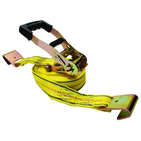 Sunbelt 27' X 2" Ratchet, Yellow Webbing, Large Bar Handle, Flat Hooks, Cut Case 5.13" x4.5" x9.5" A-B1310781